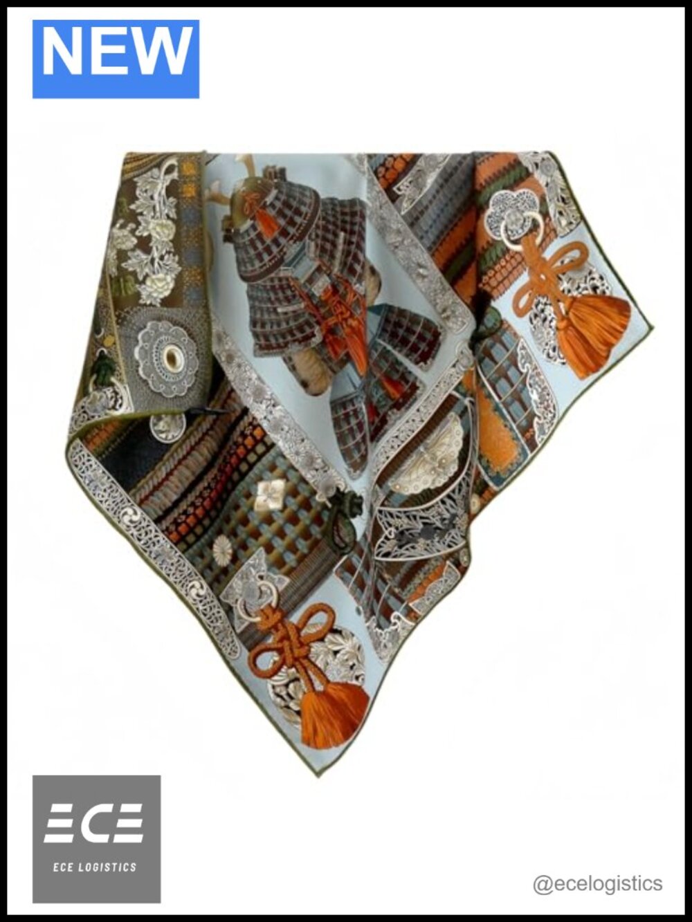 Silk-Wool Blend Square Scarf 26x26 Double-Sided Printed Neck Accessory